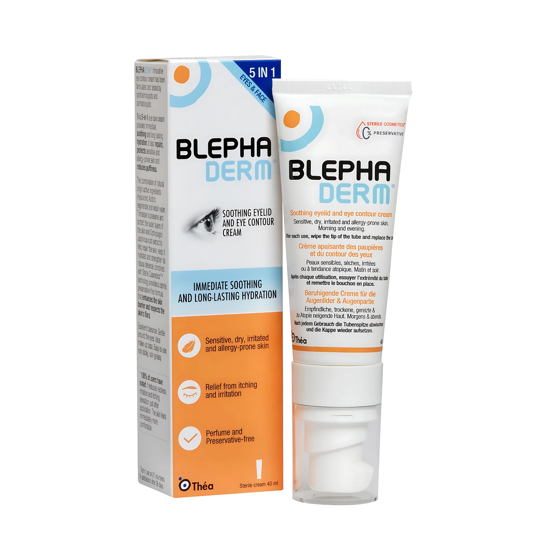 Blephaderm 5-in-1 Cream – Eye Area Moisturiser & Skin Soothing Formula – 40ml