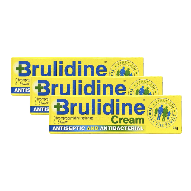 Brulidine Cream Antiseptic 25g x3 Pack Pharmacy Prime