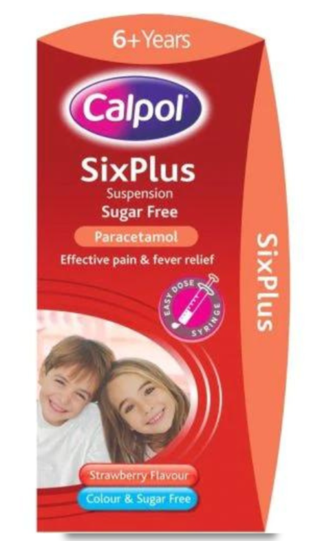 Calpol Six Plus 250mg/5ml Sugar Free Suspension - 100ml