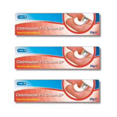 Care Clotrimazole 1% cream - 20g x3 Pack (Brand May Vary)