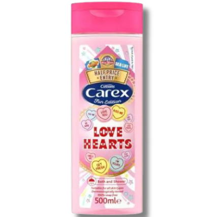Carex Shower & Bath Love Hearts - 500ml