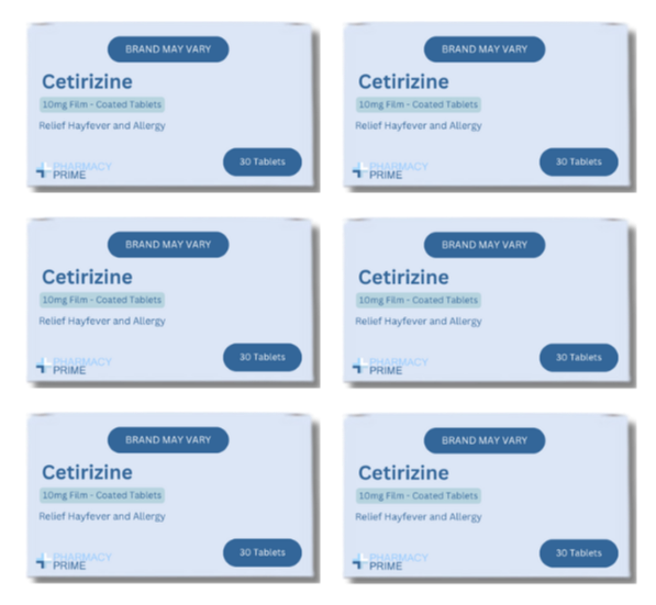 Cetirizine Antihistamine Tablets – 30 Tablets X 6 Packs