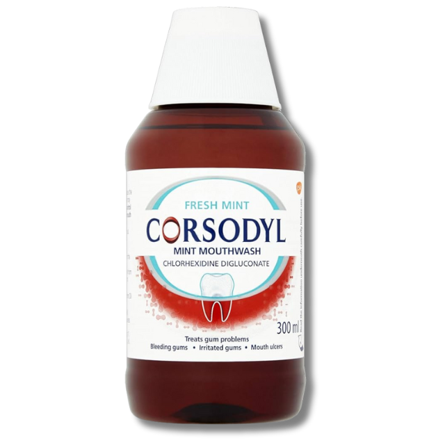 Corsodyl Chlorhexidine Digluconate Mouthwash Fresh Mint Flavour - 300ml