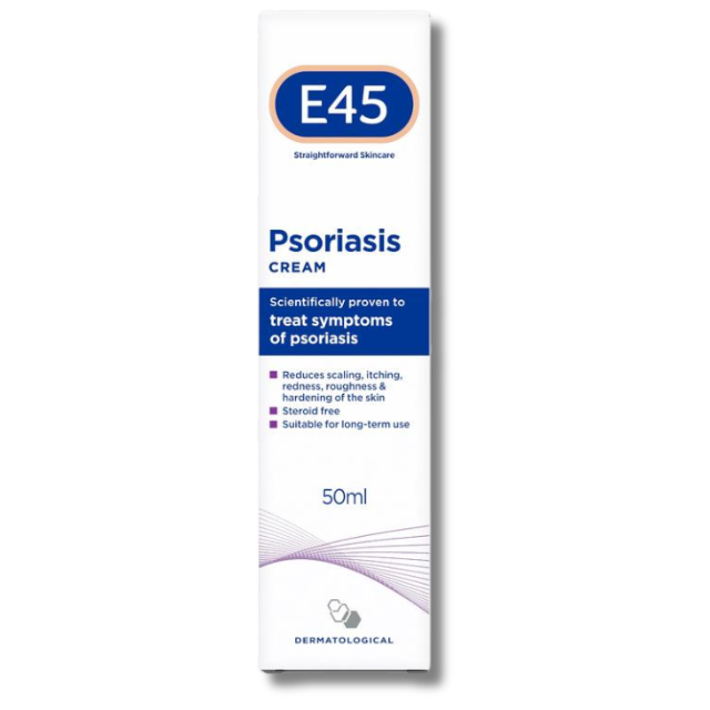 E45 Psoriasis Cream - 50ml -For Atopic Dermatitis & Psoriasis, Treats Skin Redness, Itchiness, Scaling, Hardening