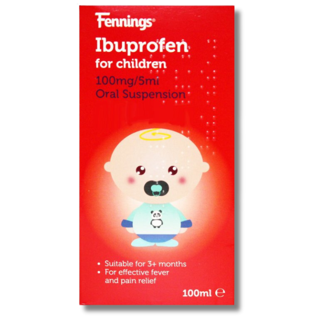 Ibuprofen 100mg/5ml Suspension - 100ml (Expiry Date - 05/2025)