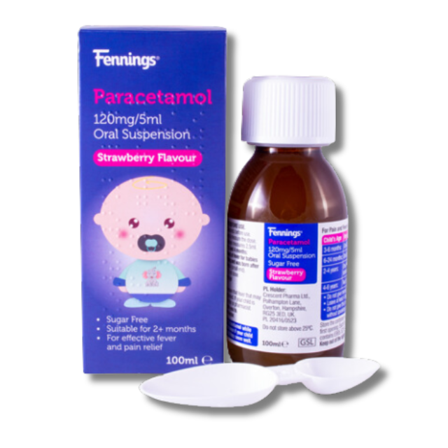 Fennings Paracetamol Oral Suspension Strawberry Flavour - 100 ml