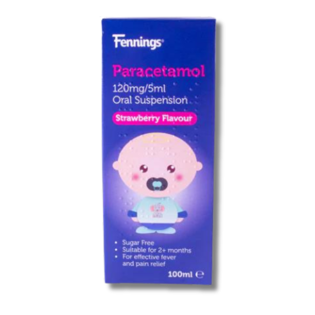 Fennings Paracetamol Oral Suspension Strawberry Flavour - 100 ml