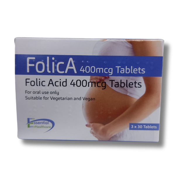 Folica 400 mcg Tablets (Folic Acid) - 3 x 30 Tablets