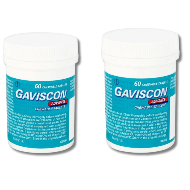 Gaviscon Advance Mint - 60 Chewable Tablets x2 Packs