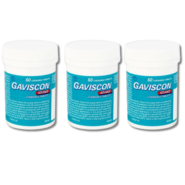 Gaviscon Advance Mint - 60 Chewable Tablets x 3 Packs
