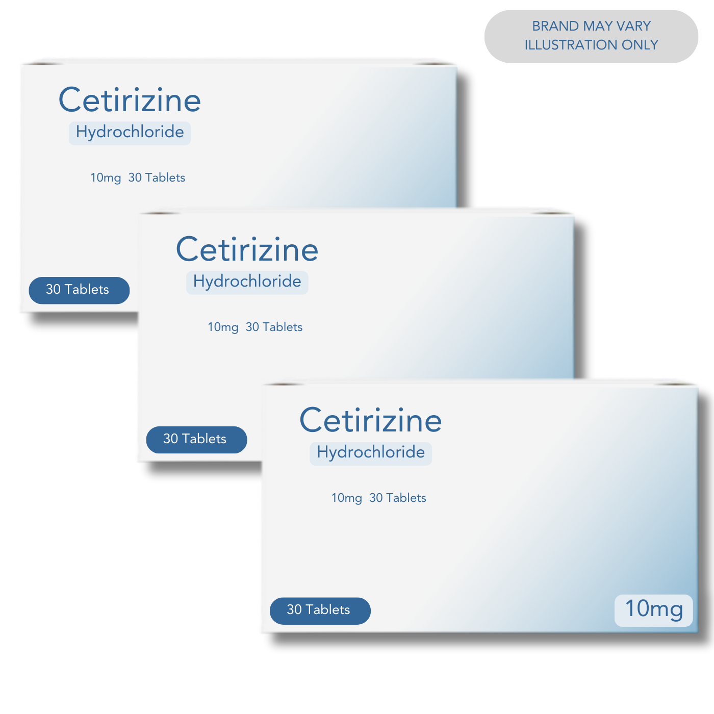 Cetirizine Hydrochloride 10mg - 30 tablets x3 Pack