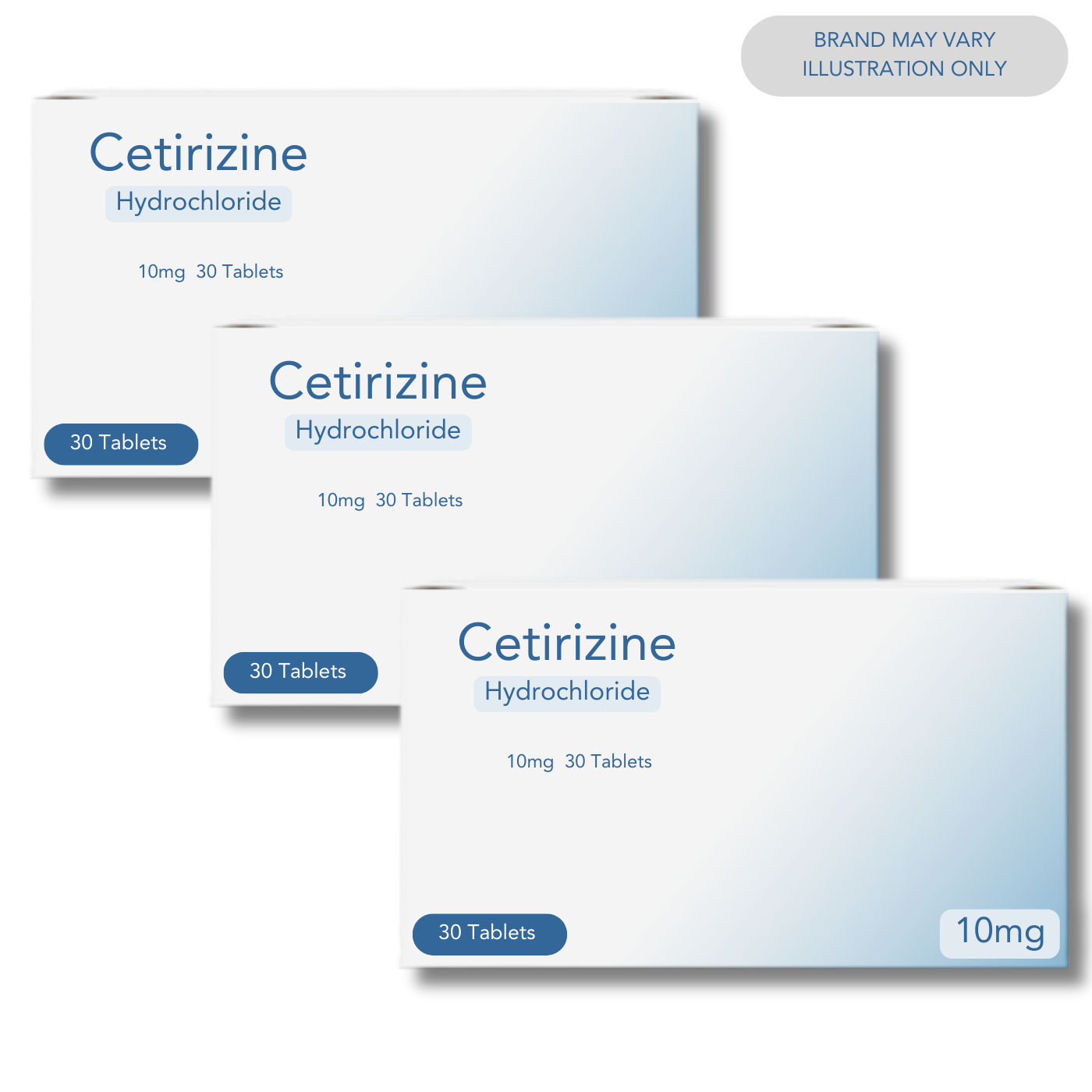 Cetirizine Hydrochloride (TEVA) 10mg - 30 tablets x 3 Pack