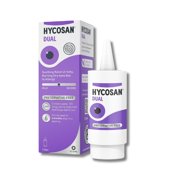 Hycosan Dual Lubricating Eye Drops 7.5ml – Preservative & Phosphate-Free Relief for Dry, Sensitive & Allergy Eyes