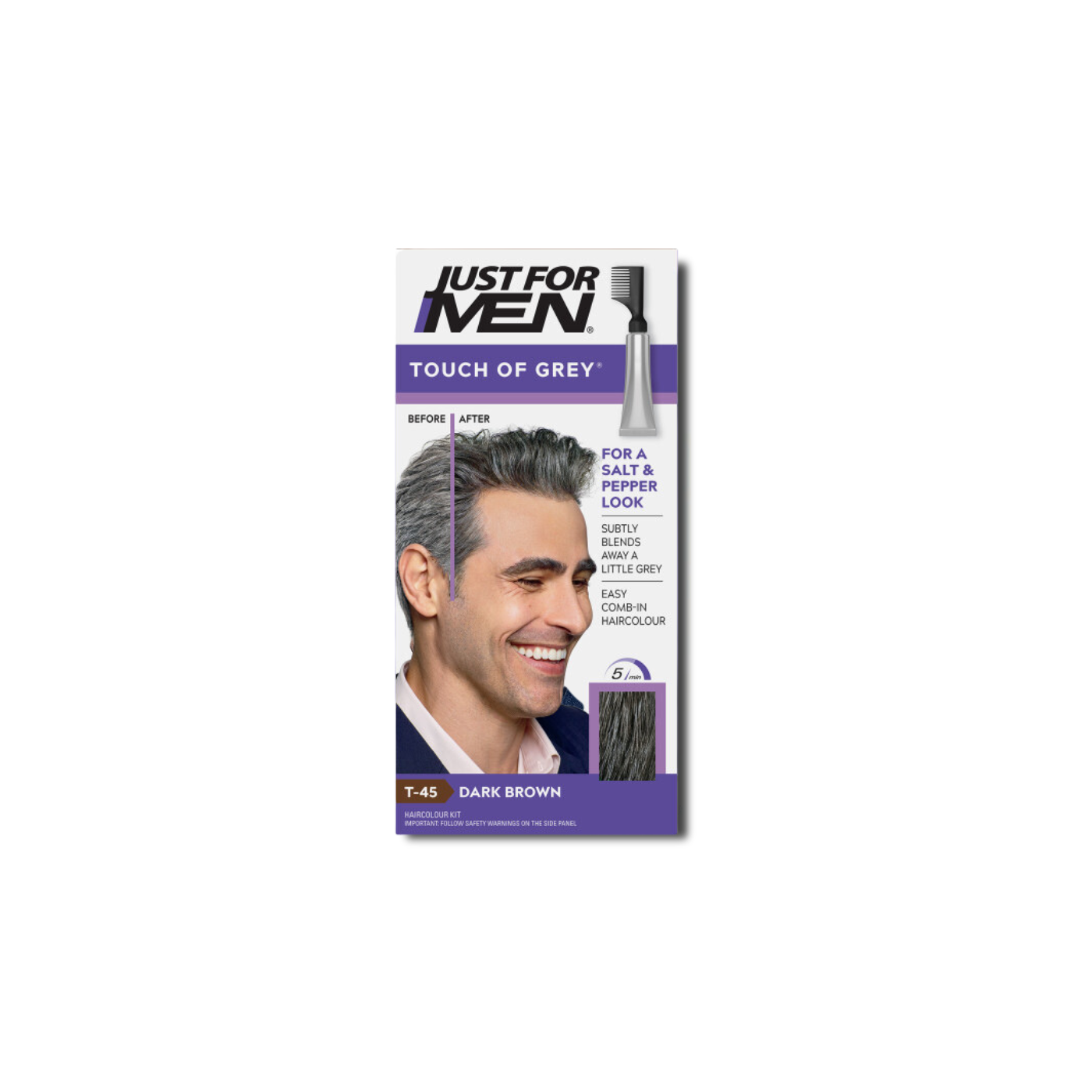 Just For Men Touch of Grey Dark Brown Grey T-45