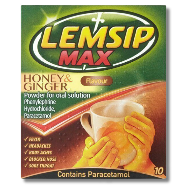 Lemsip Max Honey & Ginger Powder - 10 Sachets