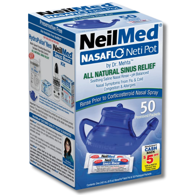 Neilmed Nasaflow Neti Pot - 60 Sachets
