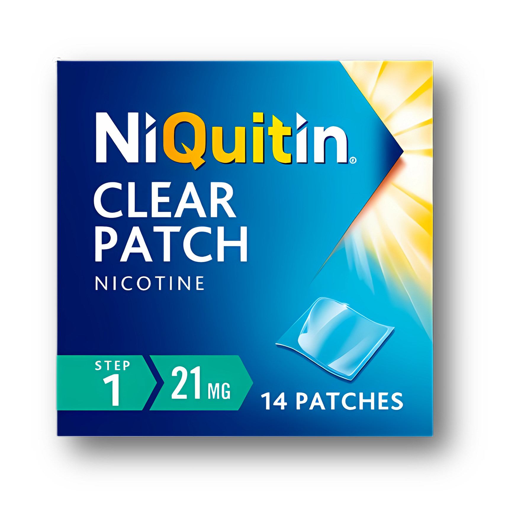 NiQuitin 21mg Clear Nicotine Patch – Step 1 – 14 Patches for Smoking Control