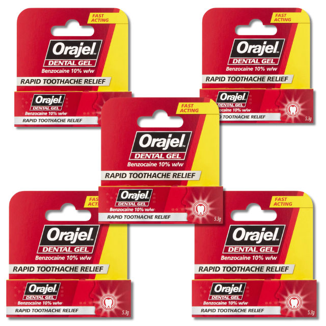 Orajel Dental Gel For Toothache 5.3g x 5 packs