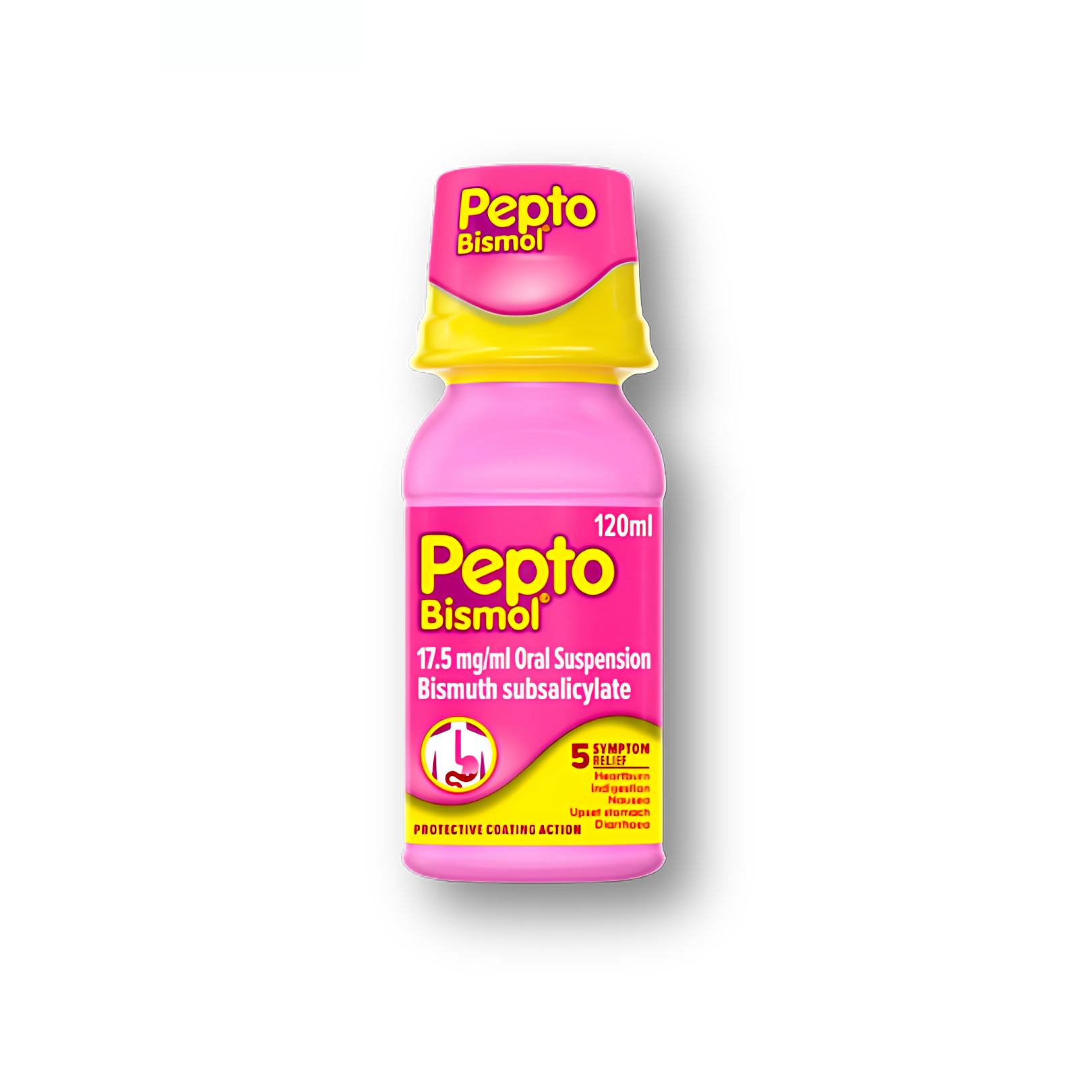 Pepto-Bismol Oral Suspension 120ml – Relief from Heartburn, Indigestion & Diarrhoea