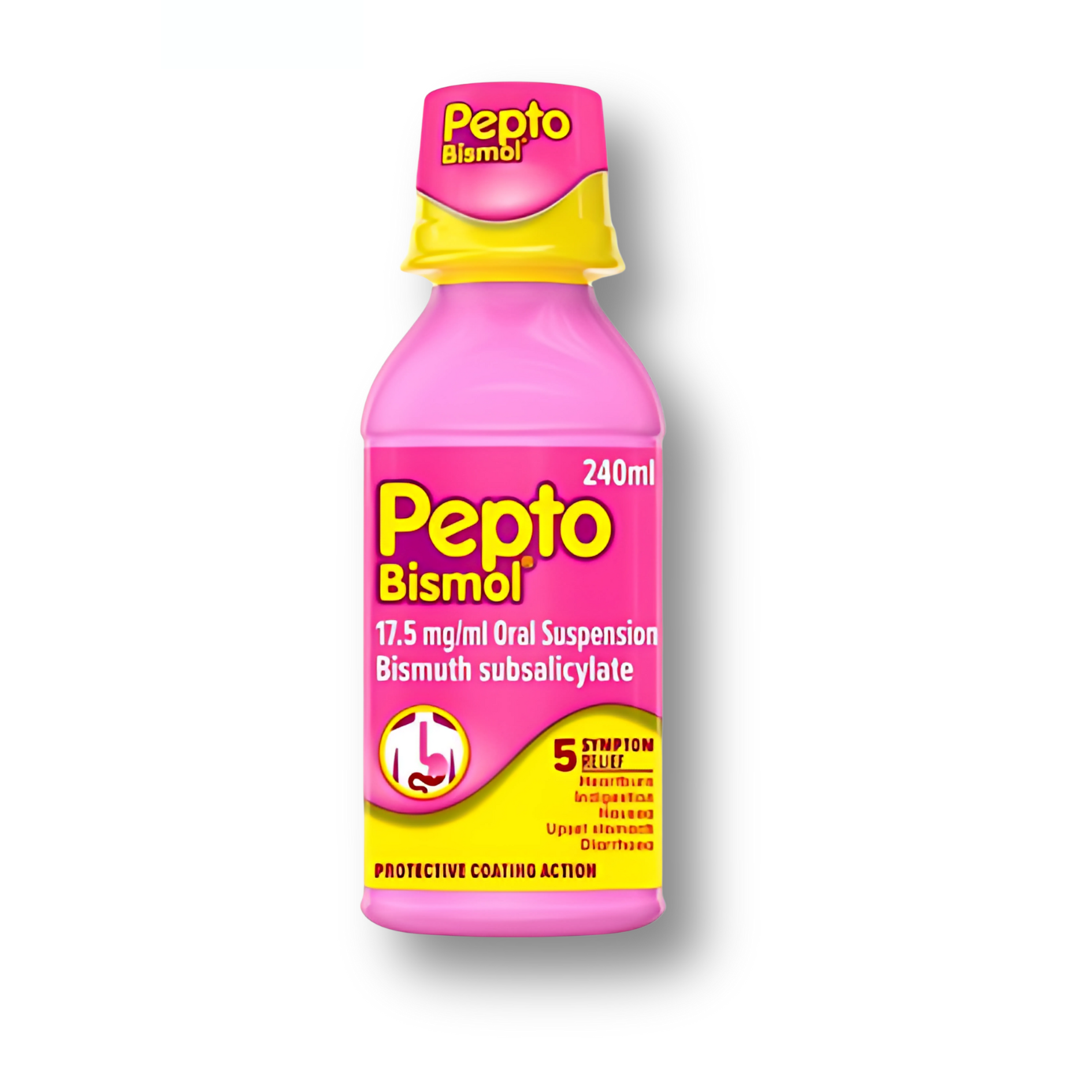 Pepto-Bismol Oral Suspension 240ml – Relief from Heartburn, Indigestion & Diarrhoea
