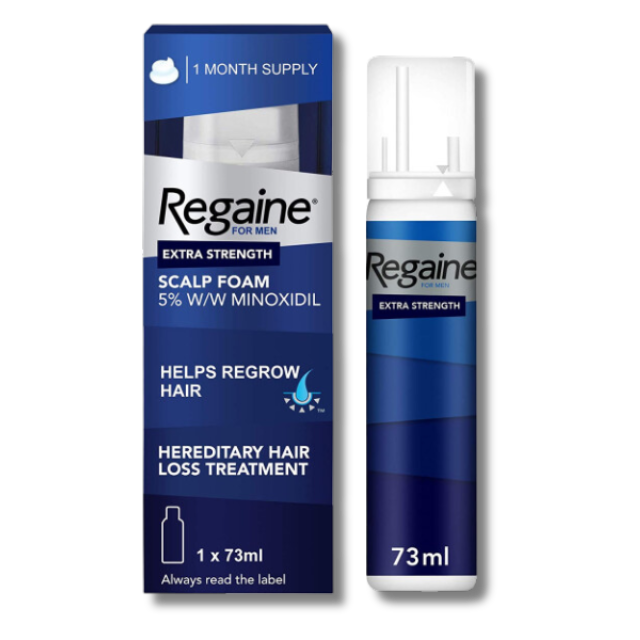 Regaine for Men Extra Strength 5% Scalp Foam (1 x 73ml) – Clinically Proven Treatment for Hereditary Hair Loss
