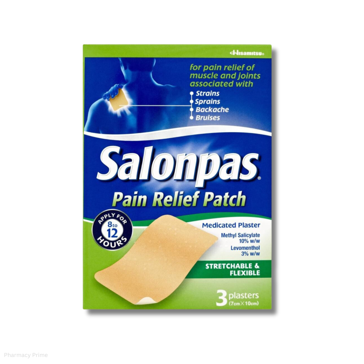 Salonpas Pain Relief Patch - 3 pack - Medicated Plaster for Joint & Muscle Pain (Deep heat Alternative)