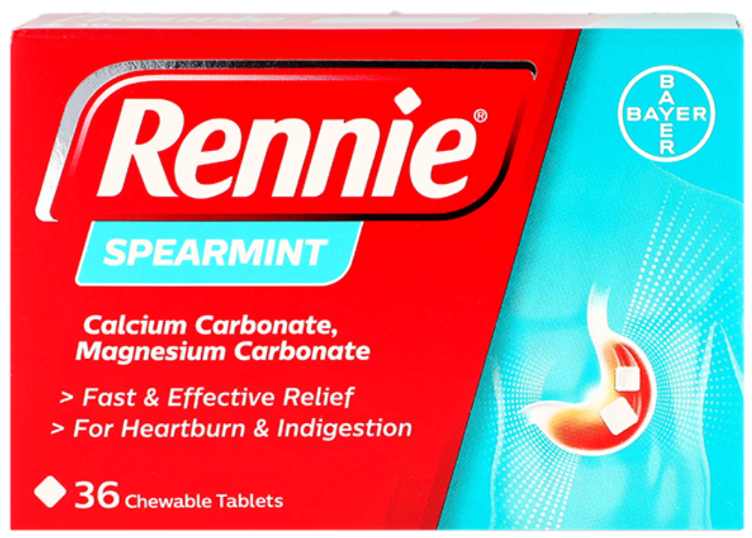 Rennie Spearmint 36 Chewable Tablets