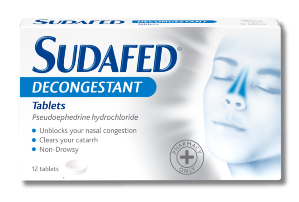 Sudafed Decongestant Tablets - 12 Tablets