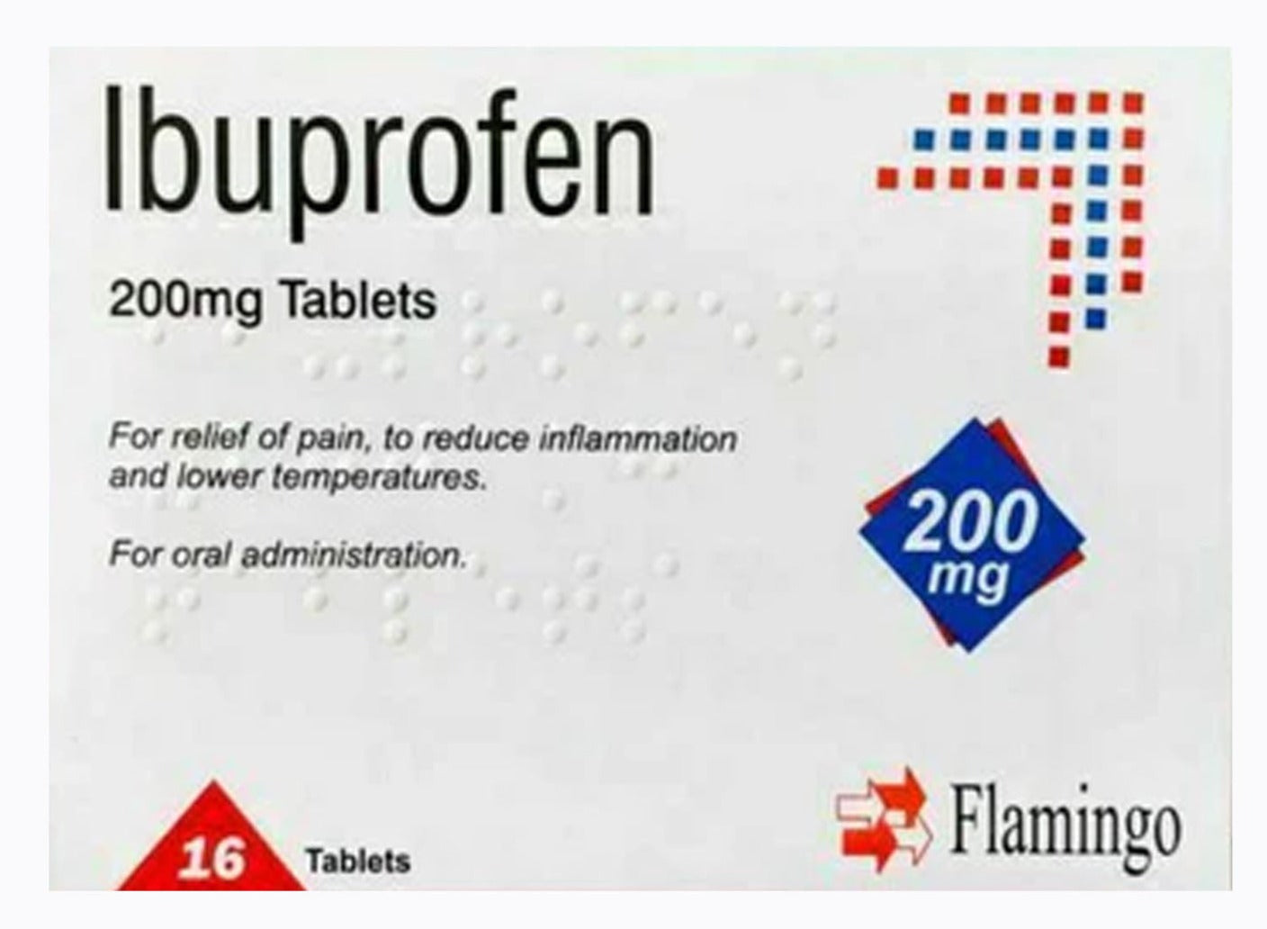 Flamingo Pharma 200mg Pain Relief - 16 Tablets x2