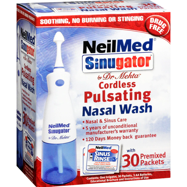 NeilMed Sinugator - Cordless Pulsating Nasal Wash - For Nasal Congestion, Irritation & Sinus Pressure