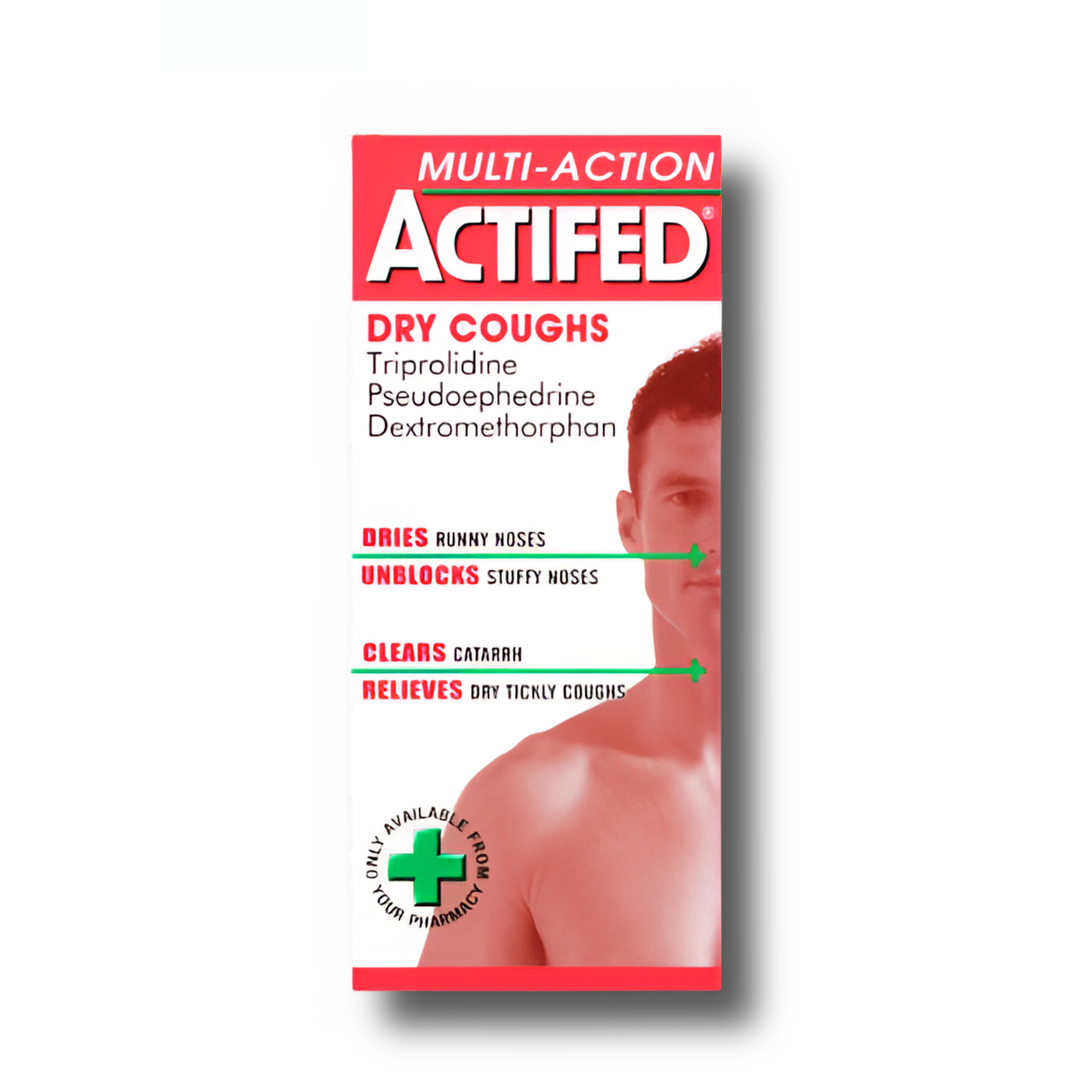 Actifed Dry Cough Syrup 100ml – 30mg/1.25mg Formula for Fast Relief from Dry, Tickly Coughs - 100ml