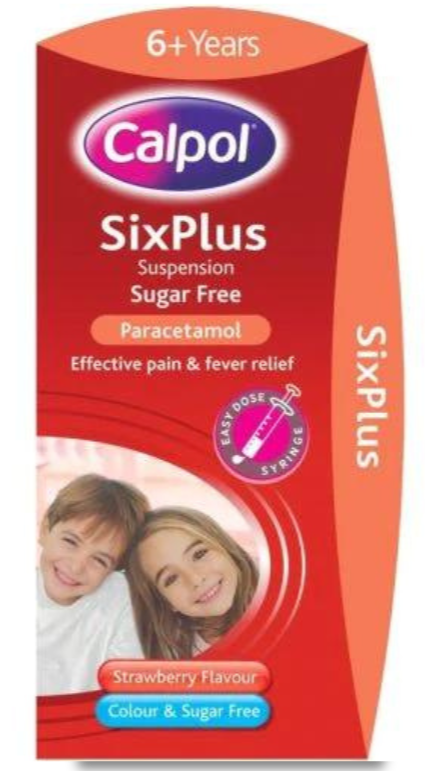 Calpol Six Plus 250mg/5ml Sugar Free Suspension - 200ml