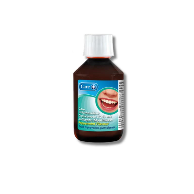 Care Chlorhexidine Digluconate 0.2% w/v Antiseptic Mouthwash Peppermint Flavour 300ml