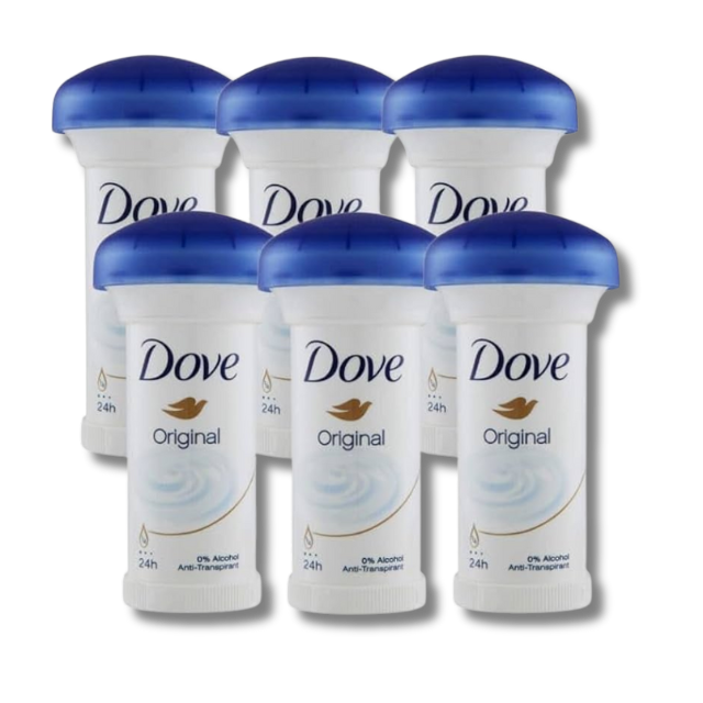 Dove Deodorant Stick Antiperspirant Moisturising Cream - 50 ml x 6