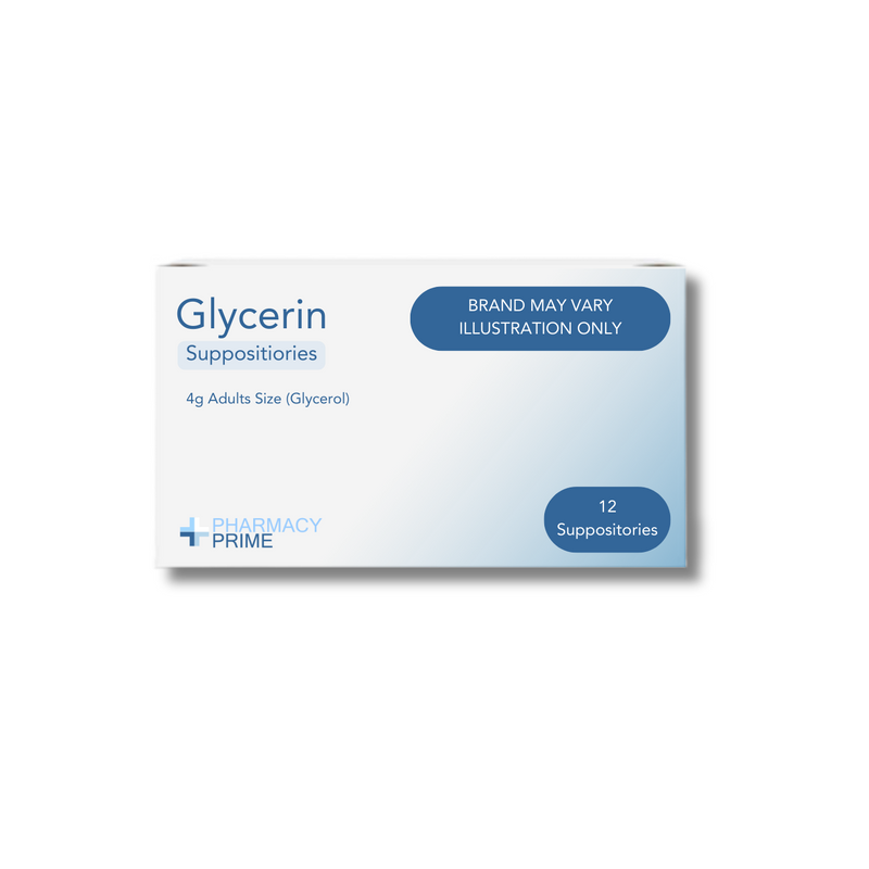 Glycerol (Glycerin) Suppository Adult 4g - BRAND MAY VARY