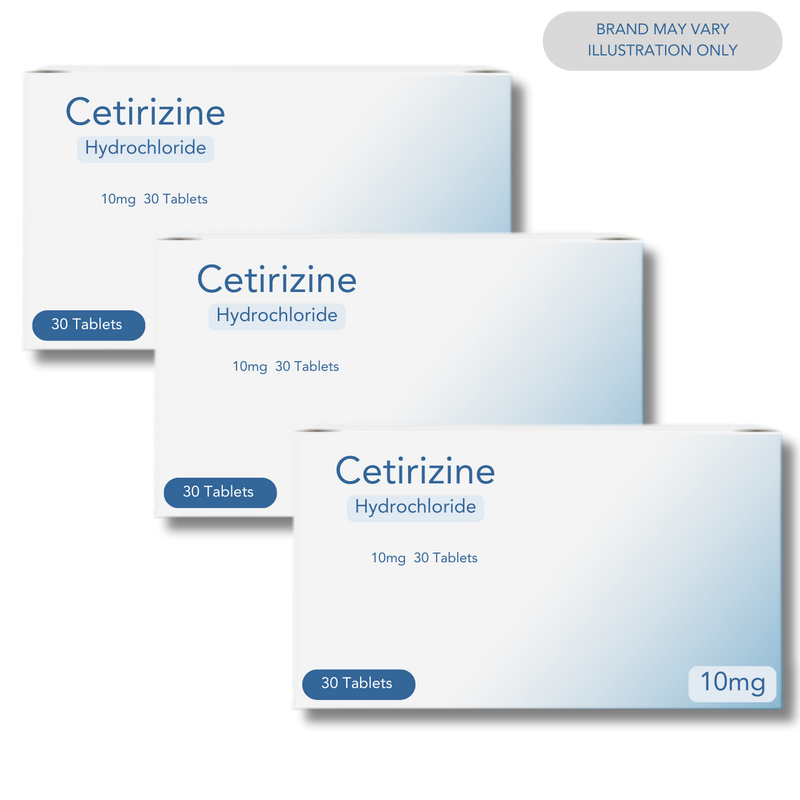 Cetirizine Hydrochloride 10mg - 30 tablets x3 Pack