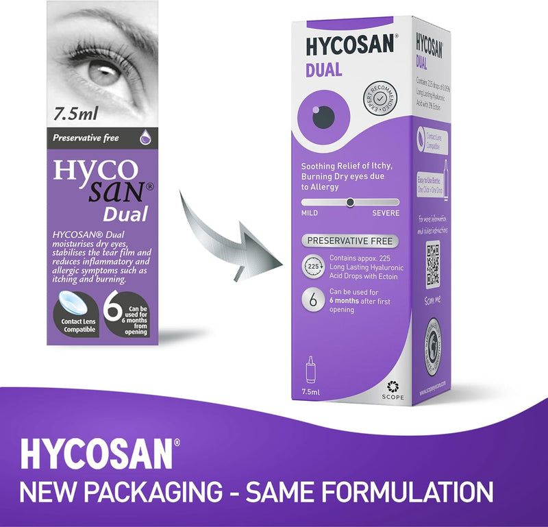 Hycosan Dual Lubricating Eye Drops - 7.5 ml Pack of 3