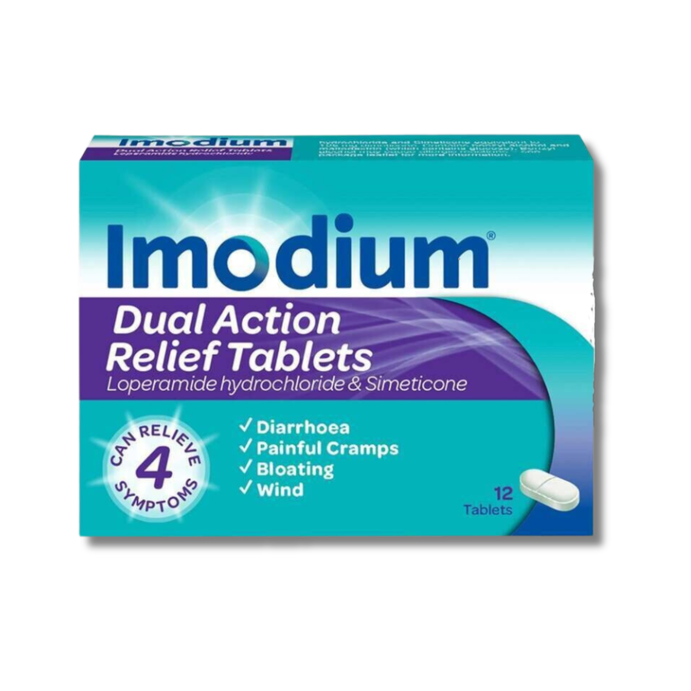 Imodium Dual Action Relief Tablets - 12 Tablets
