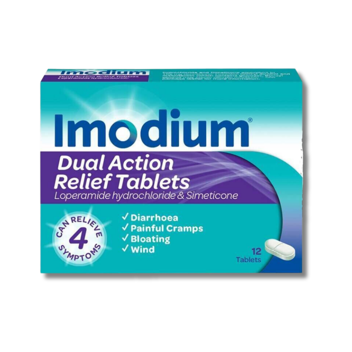 Imodium Dual Action Relief Tablets 12 Tablets Pharmacy Prime