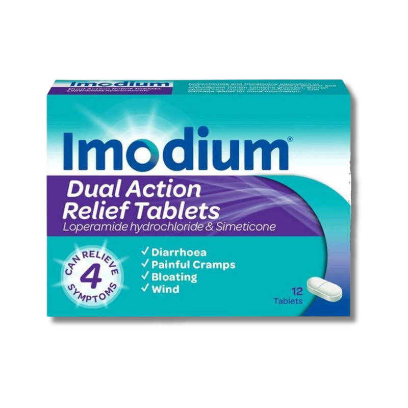 Imodium Dual Action Relief Tablets - 12 Tablets