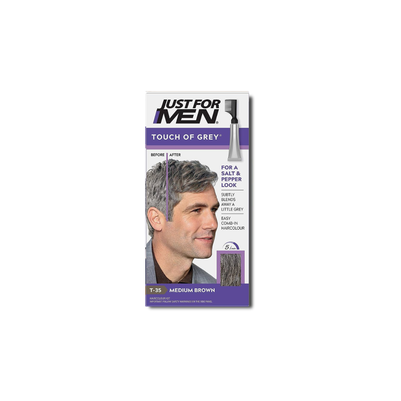 Just For Men Touch of Grey Hair Dye Medium Brown T-35