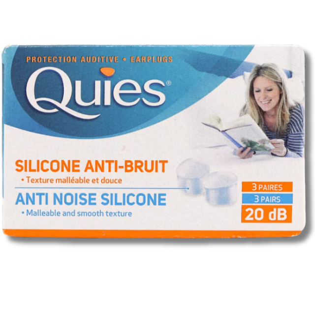 Quies Anti-Noise Silicone Earplugs 20db - 3 pairs