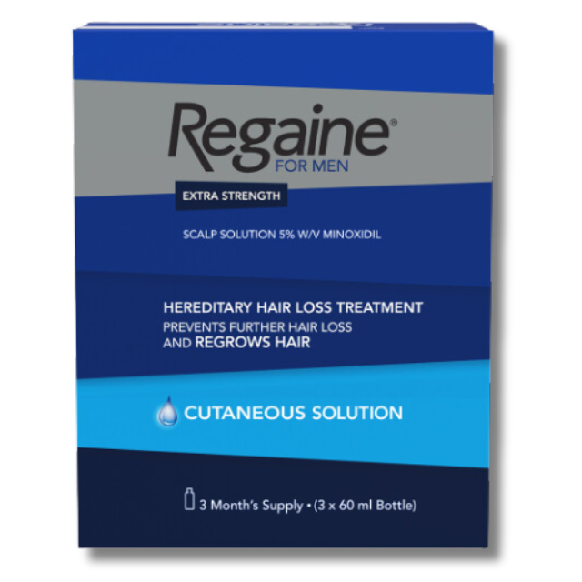 Regaine For Men Extra Strength 5% Scalp Solution - 3 Months Supply (3X60ml)