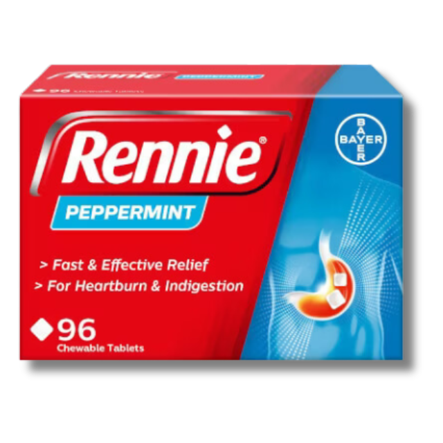 Rennie Peppermint - 96 Chewable Tablets
