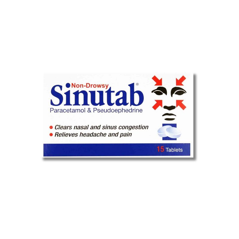 Sinutab Non-Drowsy Congestion Relief - 15 Tablets