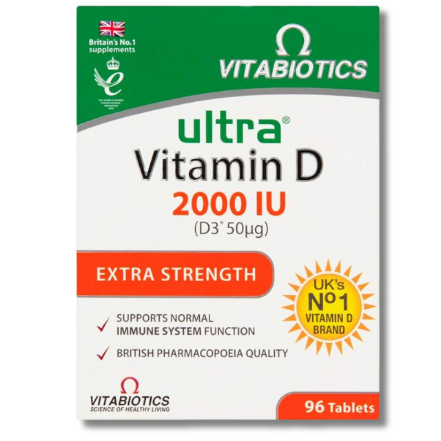 Vitabiotics Ultra Vitamin D 2000 IU Extra Strength Tablets - 96 Tablets