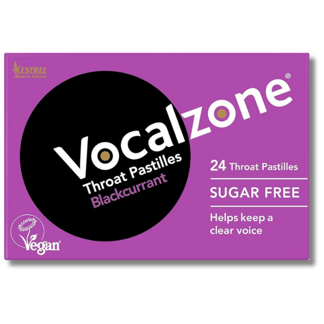 Vocalzone Throat Pastilles Blackcurrant Sugar Free – 24 Pastilles