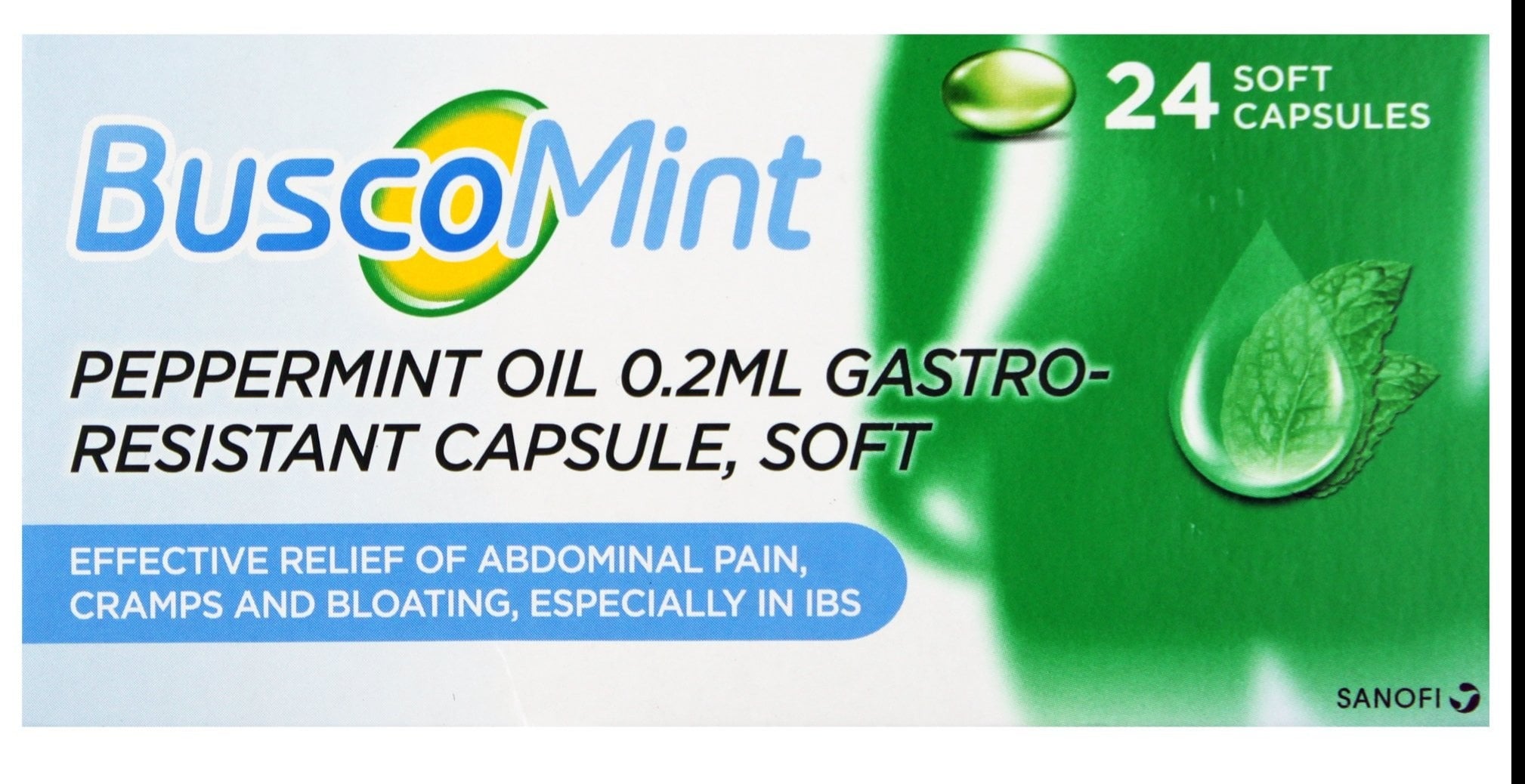 Buscomint Peppermint Oil 0.2ml Gastro-Resistant Capsule Soft - 24 Capsules