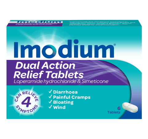 Imodium Dual Action Relief Tablets - 6 Tablets