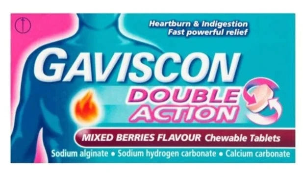 Gaviscon Double Action Tablets for Heartburn and Indigestion, Mixed Berries - 24 Tablets